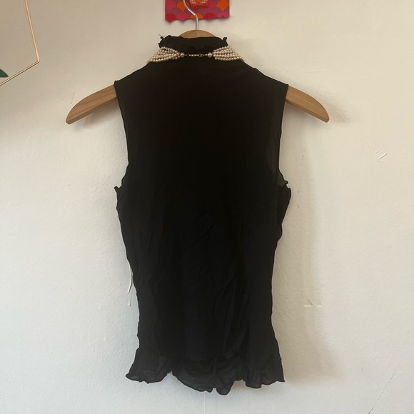 VTG sheer S mesh ruched with satin ribbon high neck clubbing dancing date night - Picture 12 of 12